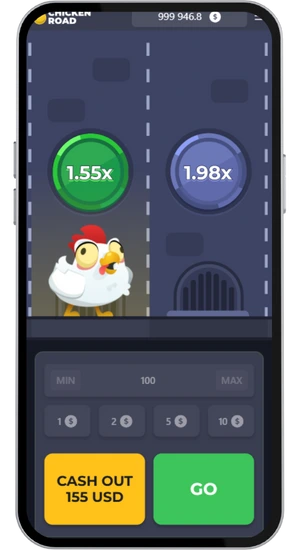 Chicken Road Spiel – Multiplikator x1,55 erreicht