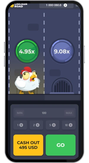 Chicken Road Spiel – x4,95 erreicht, weiter zu x9,08
