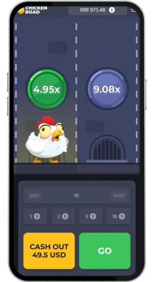 Chicken Road – hög multiplikator 4.95x och 9.08x