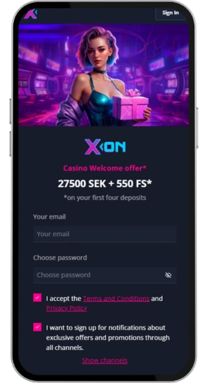 Registreringsformulär på casino