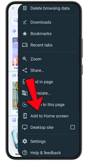 Apri il menu del browser