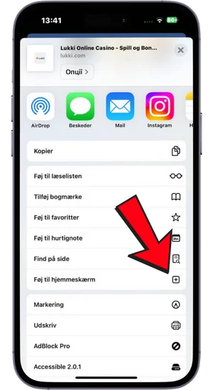 Føj til hjemmeskærm