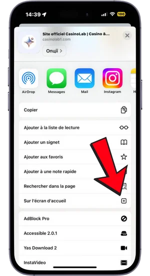Ajouter à l’écran d’accueil