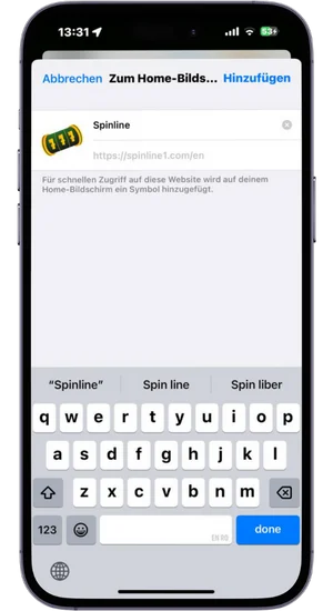 Shortcut benennen und bestätigen