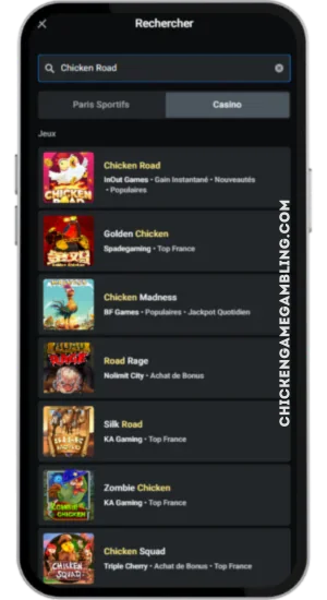 Interface de Chicken Road