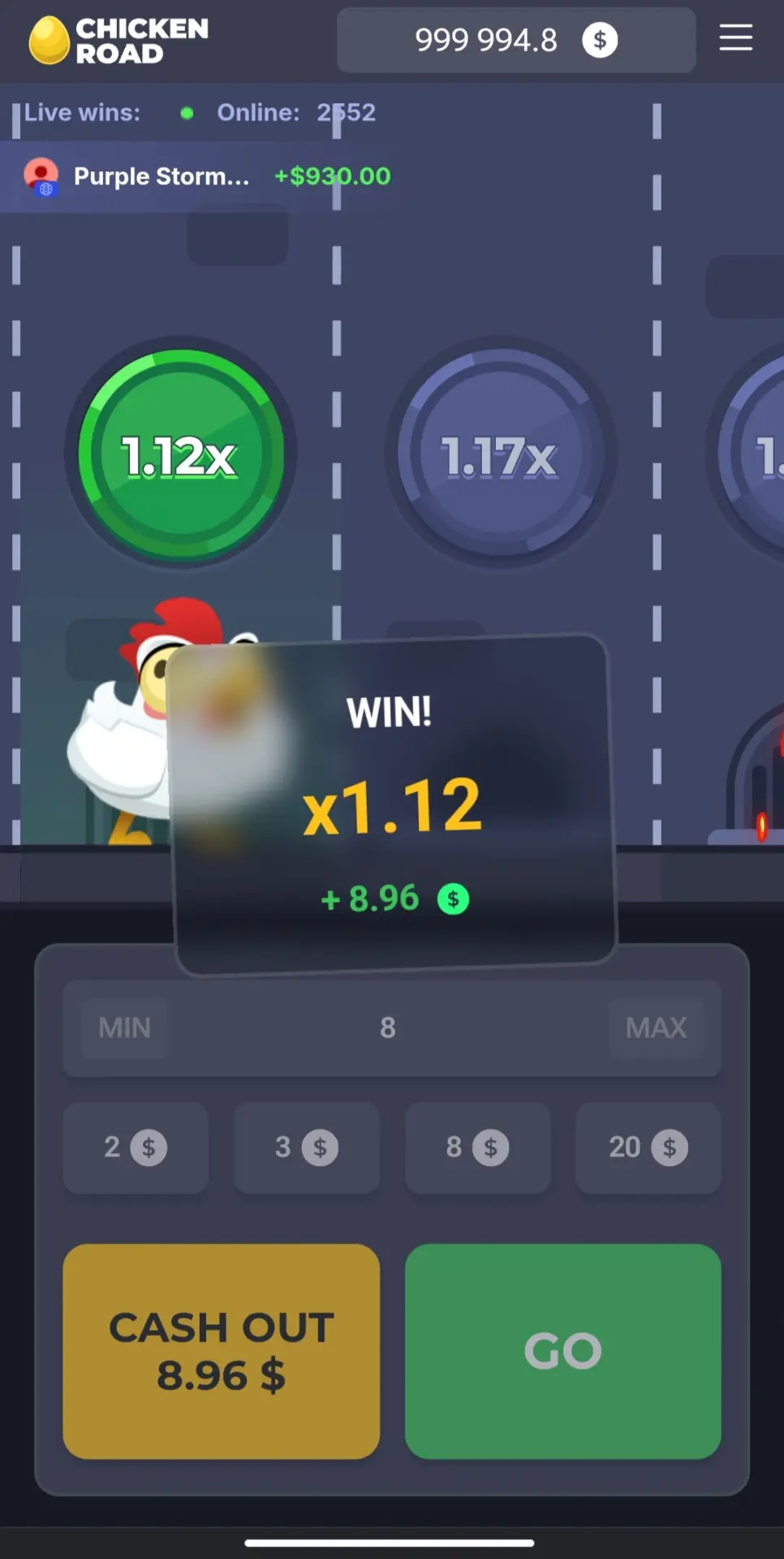 Winning round in Chicken Road with a successful cash out confirmation