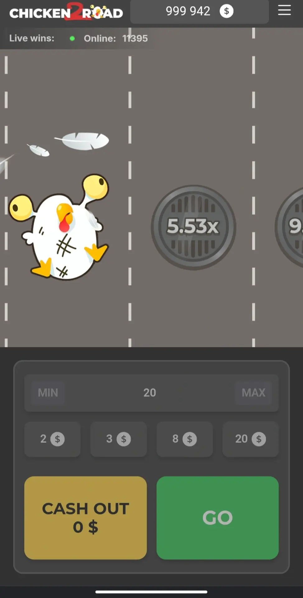Lost round in Chicken Road 2 after the chicken collides with a car